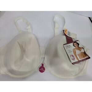 NWT Playtex Secrets 4139 Side Smoothing Plunge Underwire Bra White 44DD